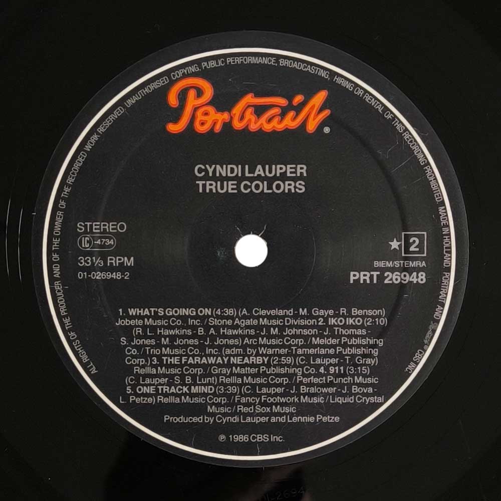 Cyndi Lauper – True Colors (LP)