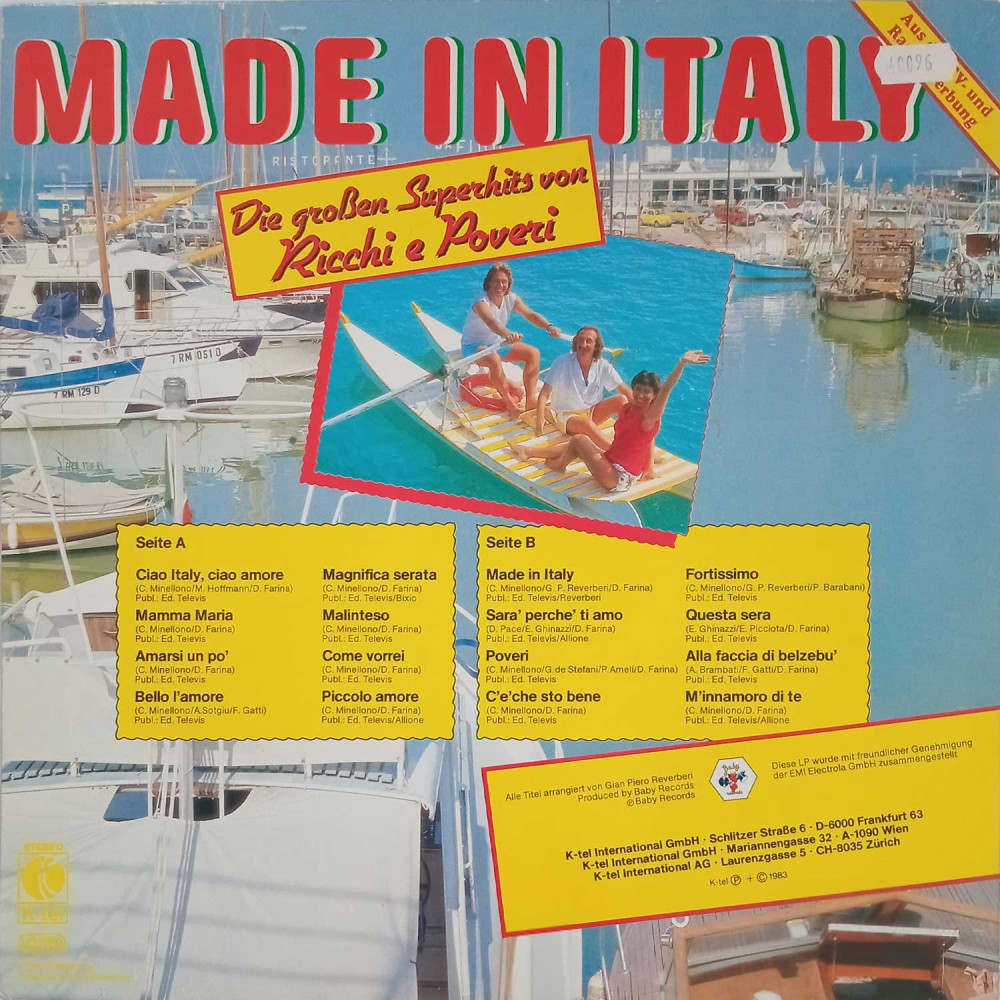 Ricchi E Poveri – Made In Italy - Die Großen Superhits Von Ricchi E Poveri (LP)