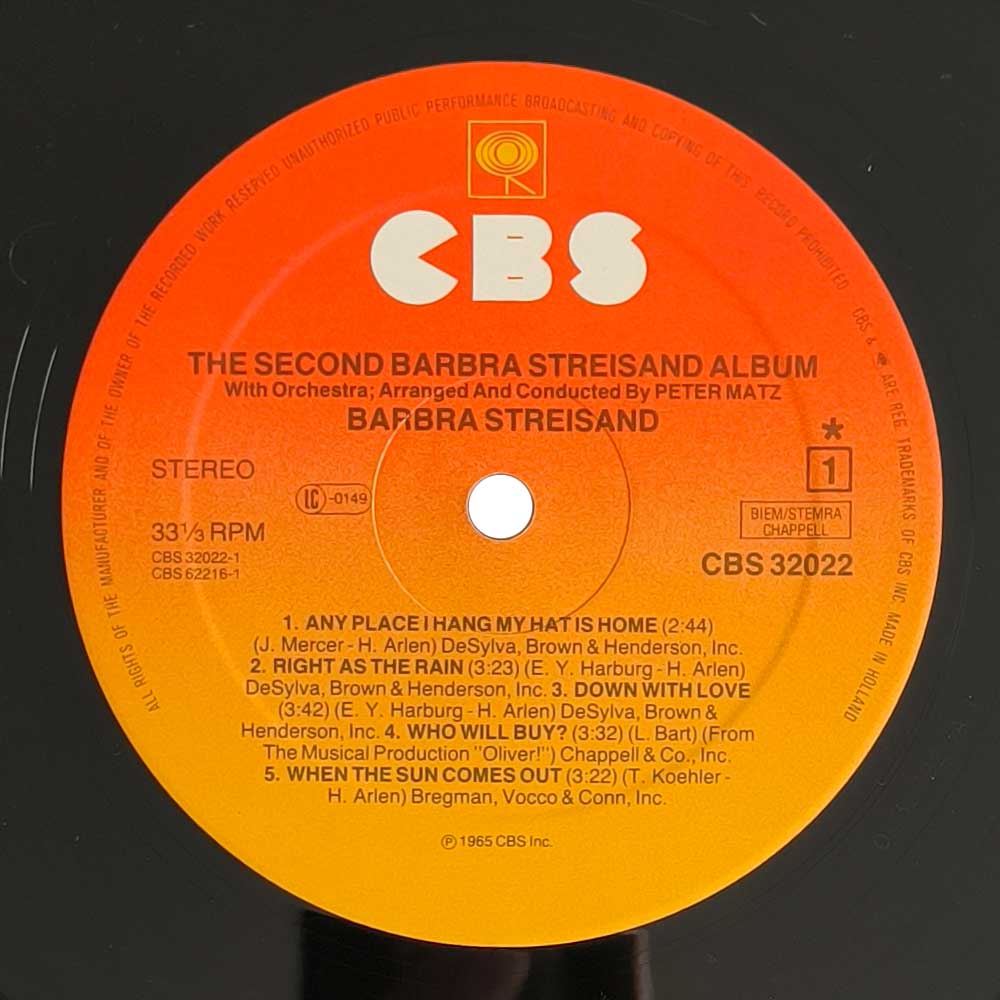 Barbra Streisand – The Second Barbra Streisand Album (LP)