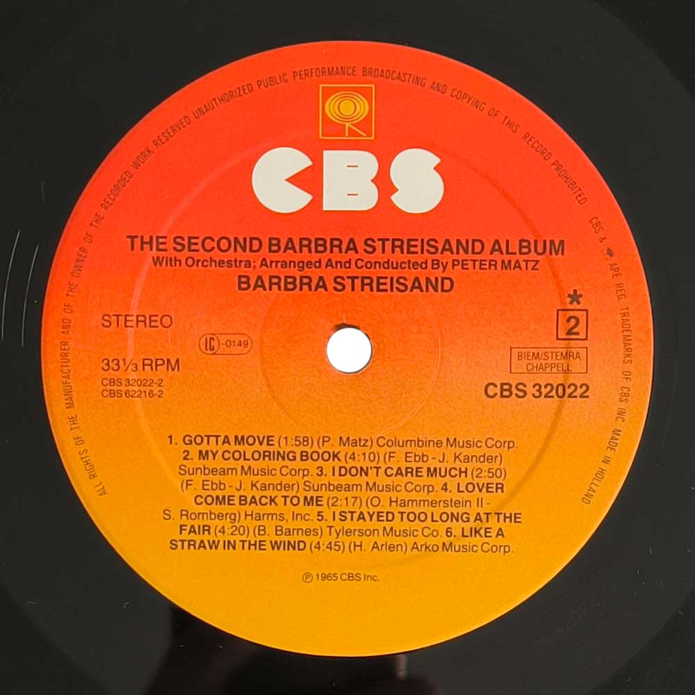 Barbra Streisand – The Second Barbra Streisand Album (LP)