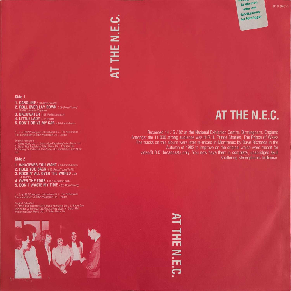 Status Quo – Live At The N.E.C. (LP)