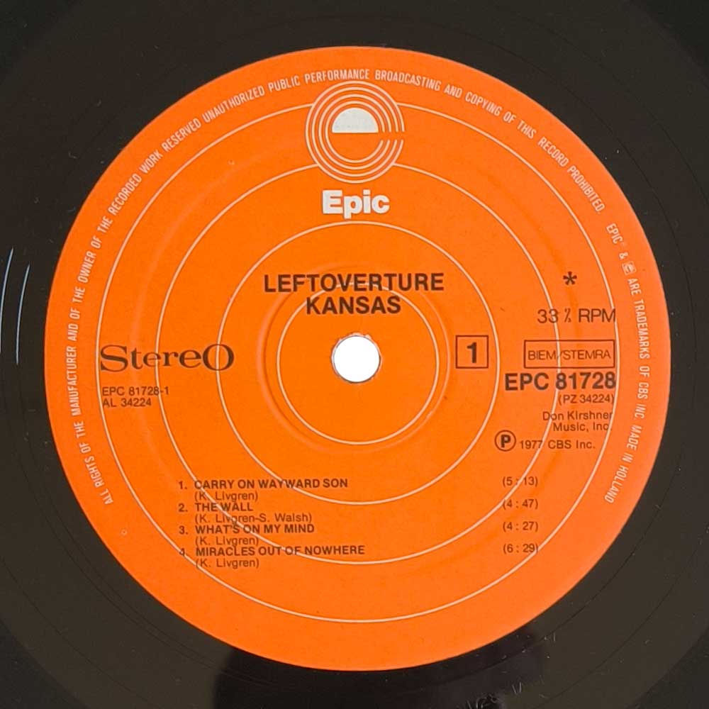 Kansas ‎– Leftoverture (LP)
