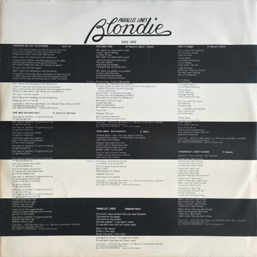 Blondie - Parallel Lines (LP)