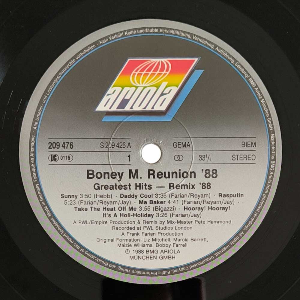 Boney M. Reunion '88 - Greatest Hits Of All Times - Remix '88 (LP)