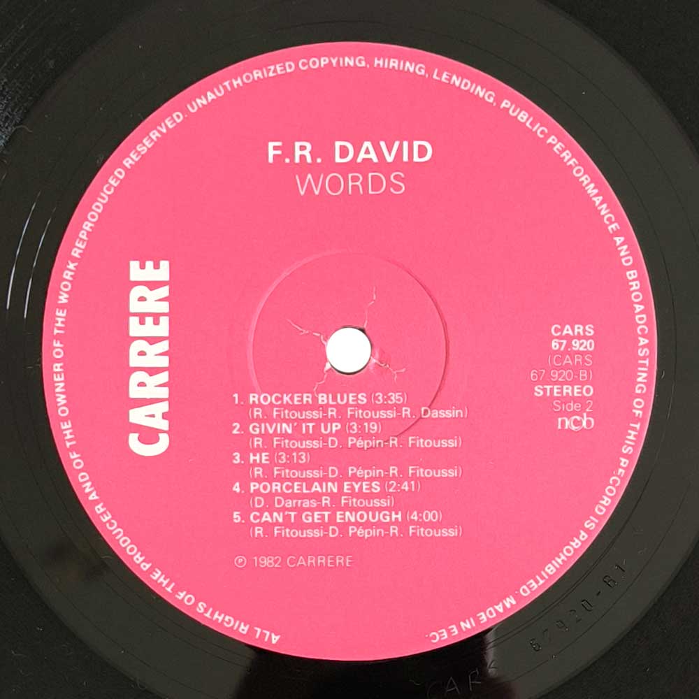 F.R. David - Words (LP)