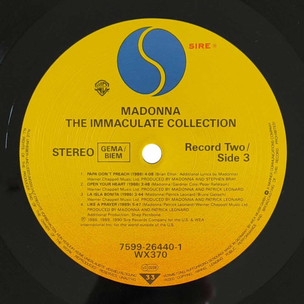 Madonna ‎– The Immaculate Collection (2LP)