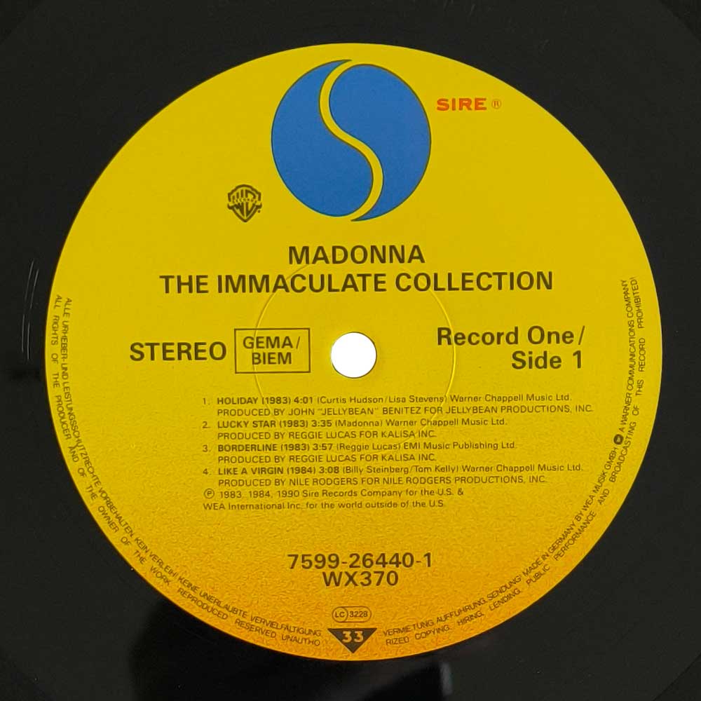 Madonna ‎– The Immaculate Collection (2LP)