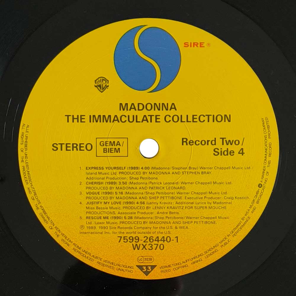 Madonna ‎– The Immaculate Collection (2LP)