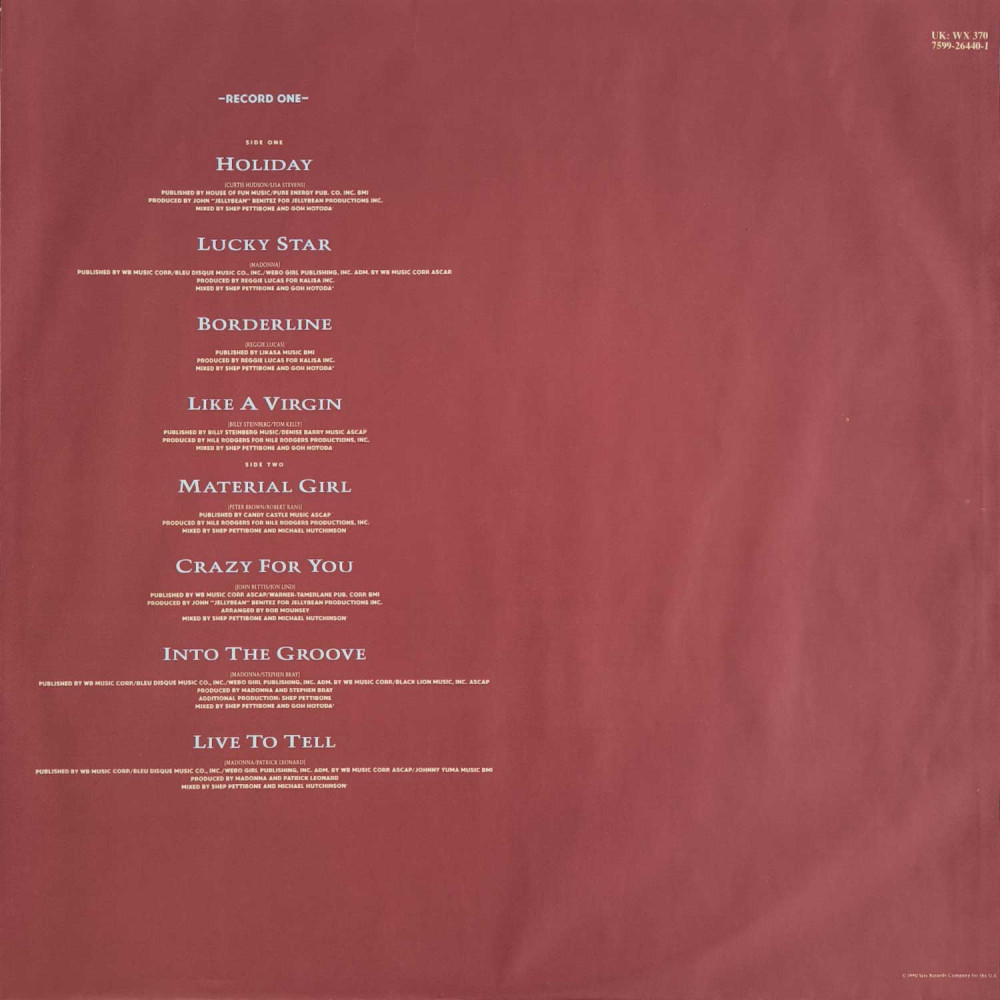 Madonna ‎– The Immaculate Collection (2LP)