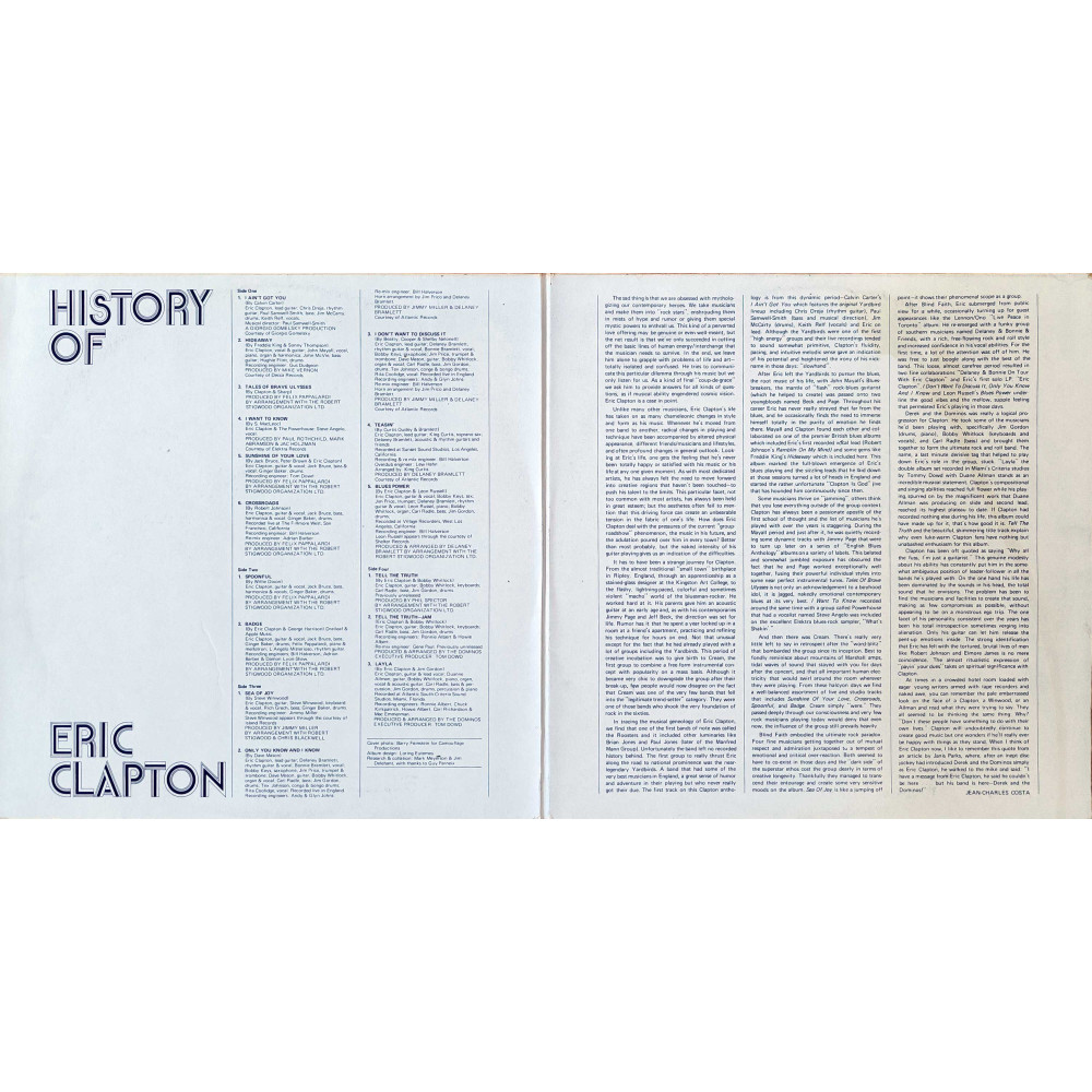 Eric Clapton - The History Of Eric Clapton (2LP)