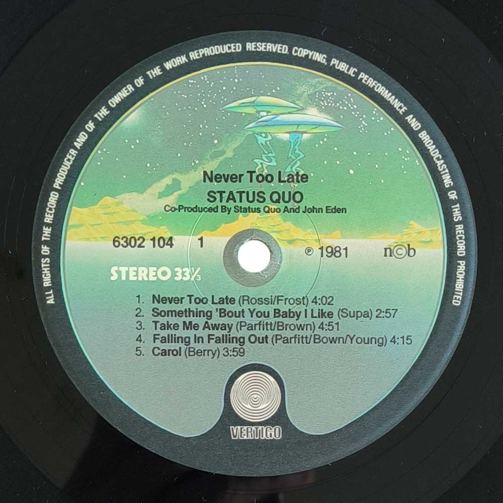Status Quo - Never Too Late (LP)