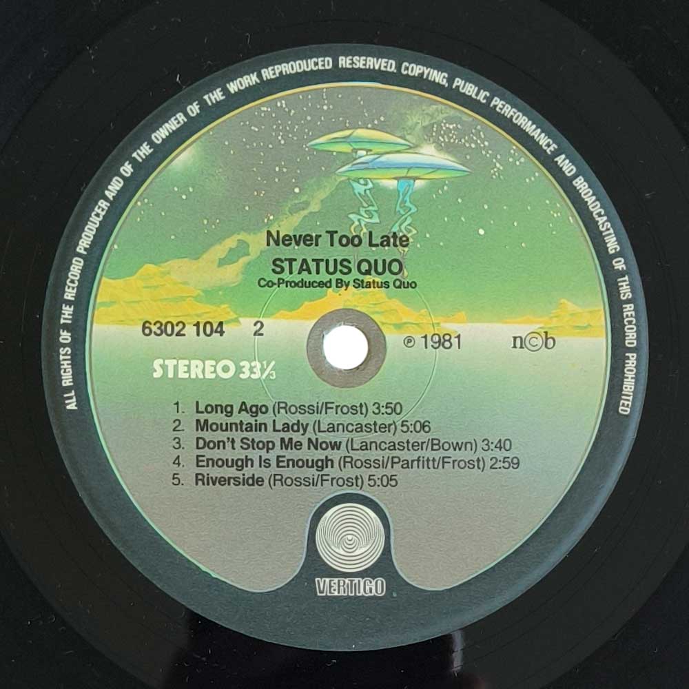 Status Quo - Never Too Late (LP)