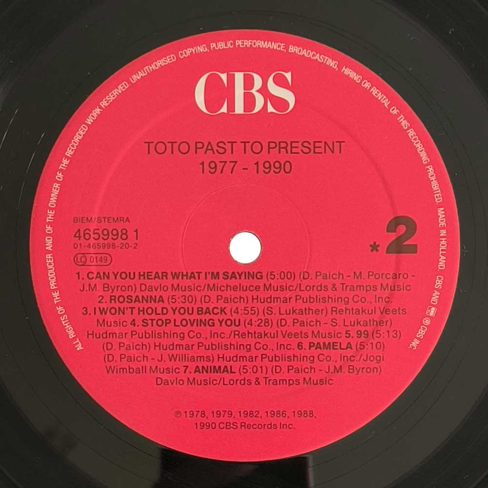 Toto - Past To Present 1977 - 1990 (LP)