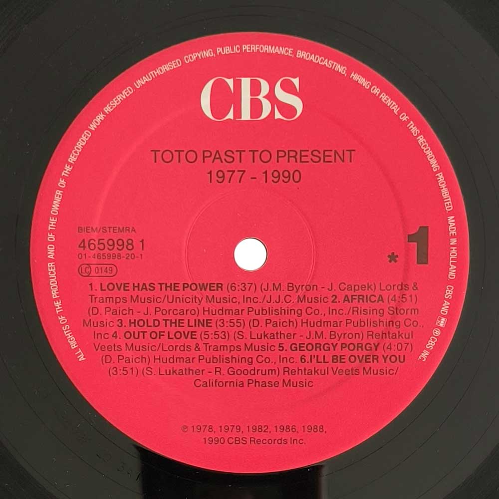 Toto - Past To Present 1977 - 1990 (LP)