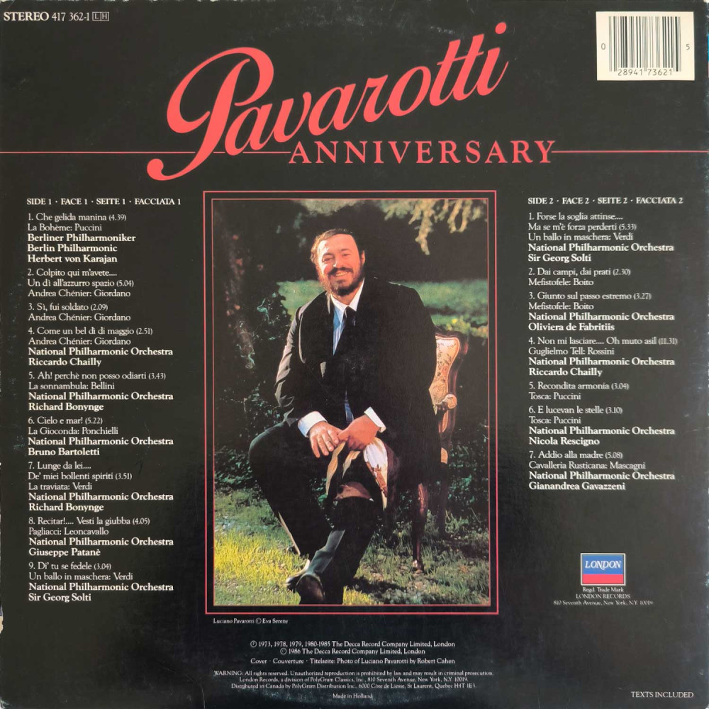 Pavarotti - Anniversary (LP)