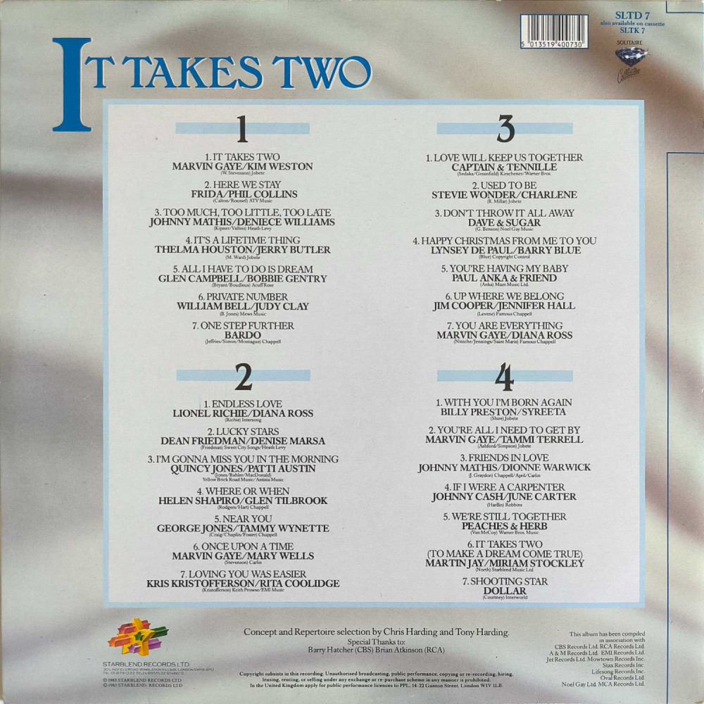 Various–It Takes Two 28 Songs Of Love For Two (2 LP)