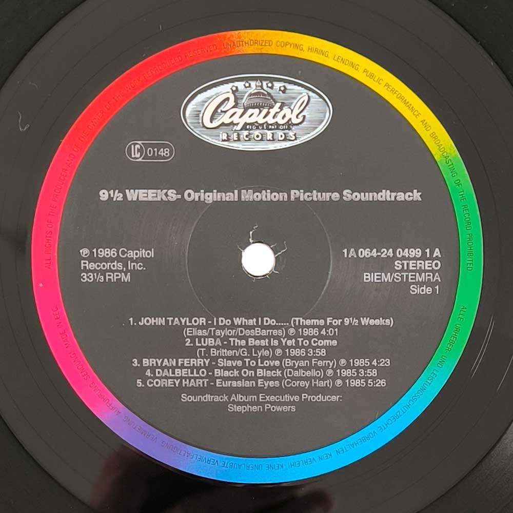 Various - 9½ Weeks (Original Motion Picture Soundtrack) (LP)