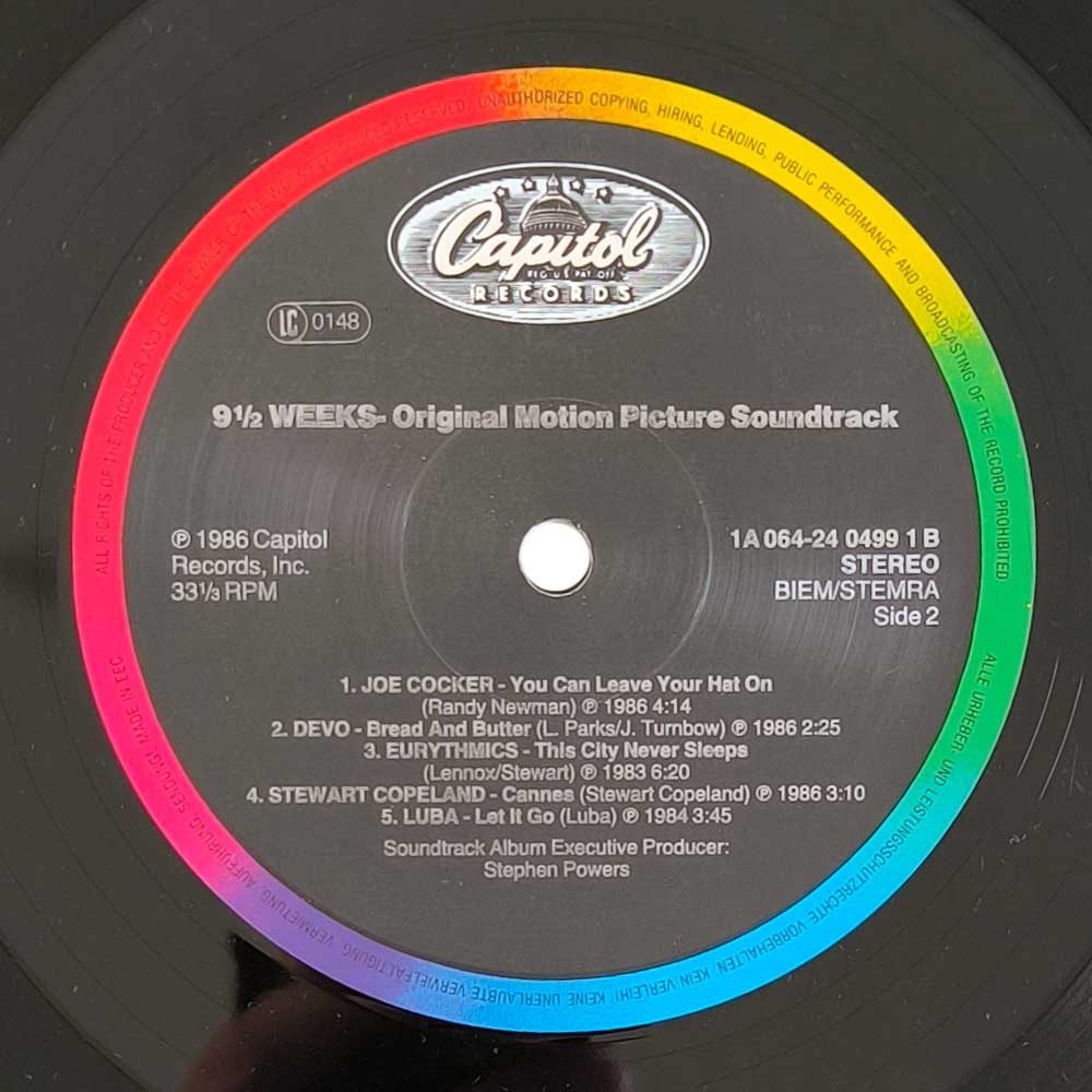 Various - 9½ Weeks (Original Motion Picture Soundtrack) (LP)