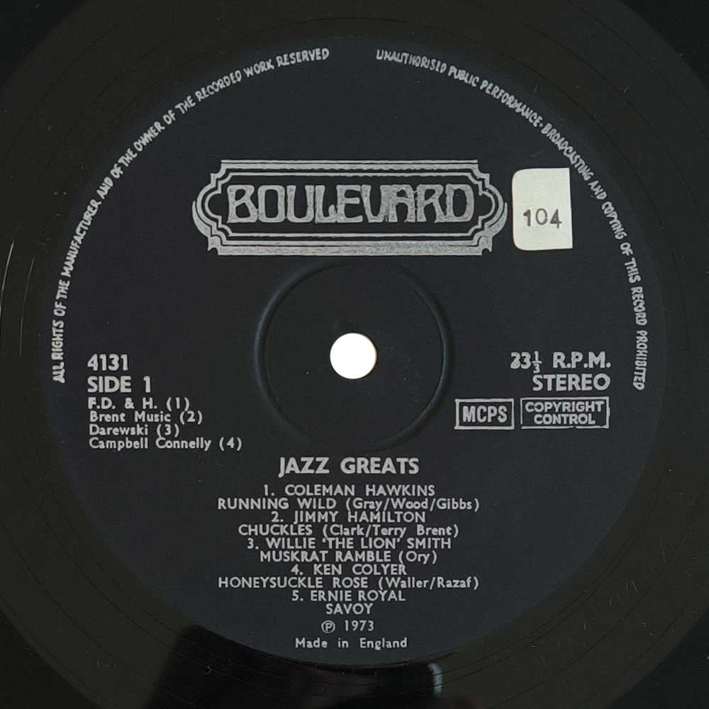 Various – Jazz Greats (LP)