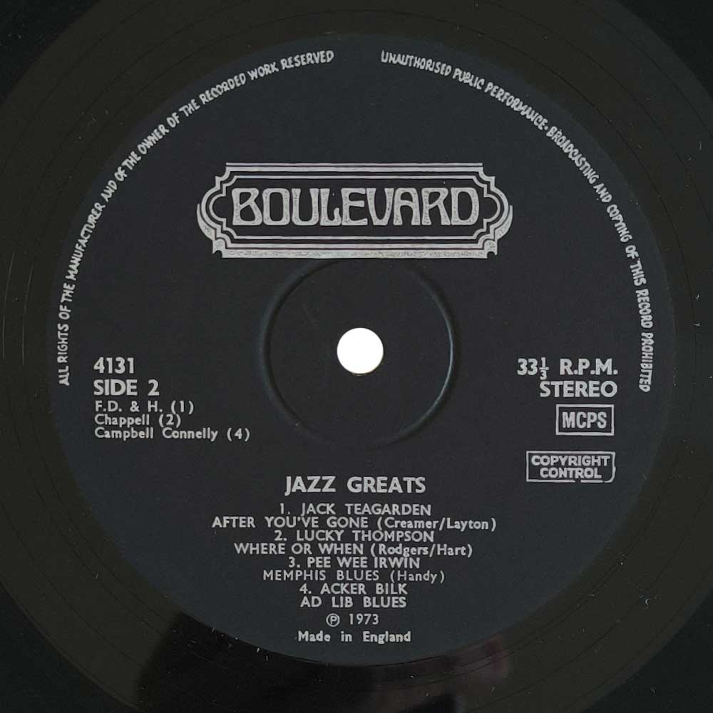 Various – Jazz Greats (LP)