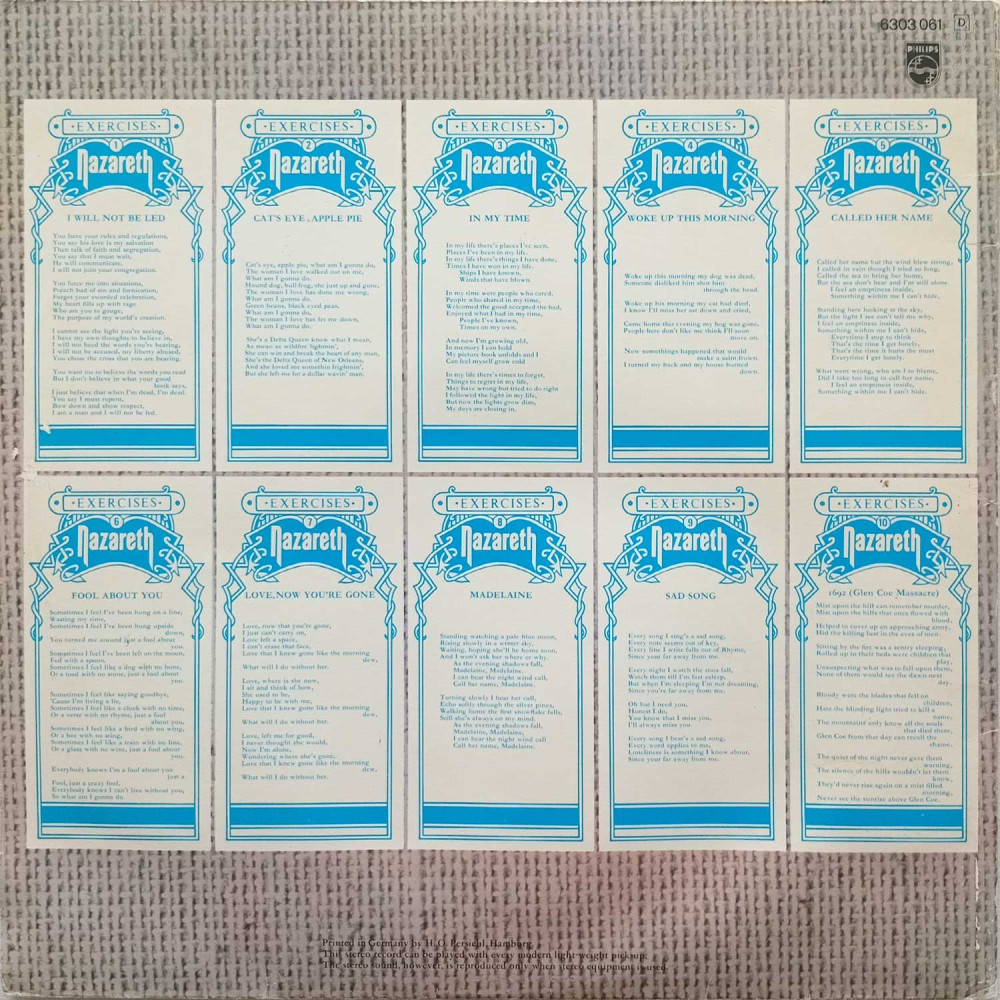 Nazareth  – Exercises (L P)