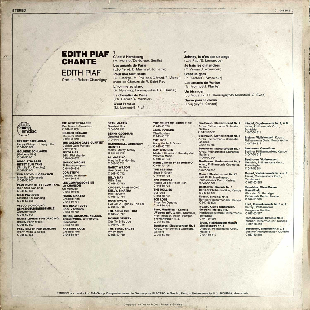 Edith Piaf – Chante (LP)