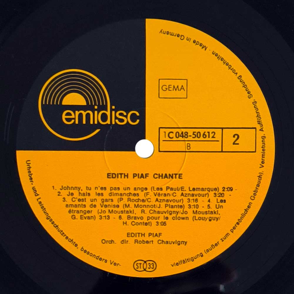 Edith Piaf – Chante (LP)