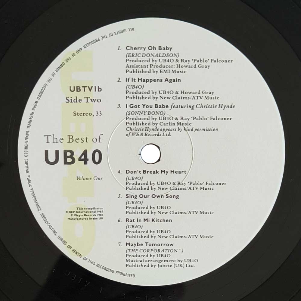 UB40 - The Best Of UB40 (Volume One) (LP)