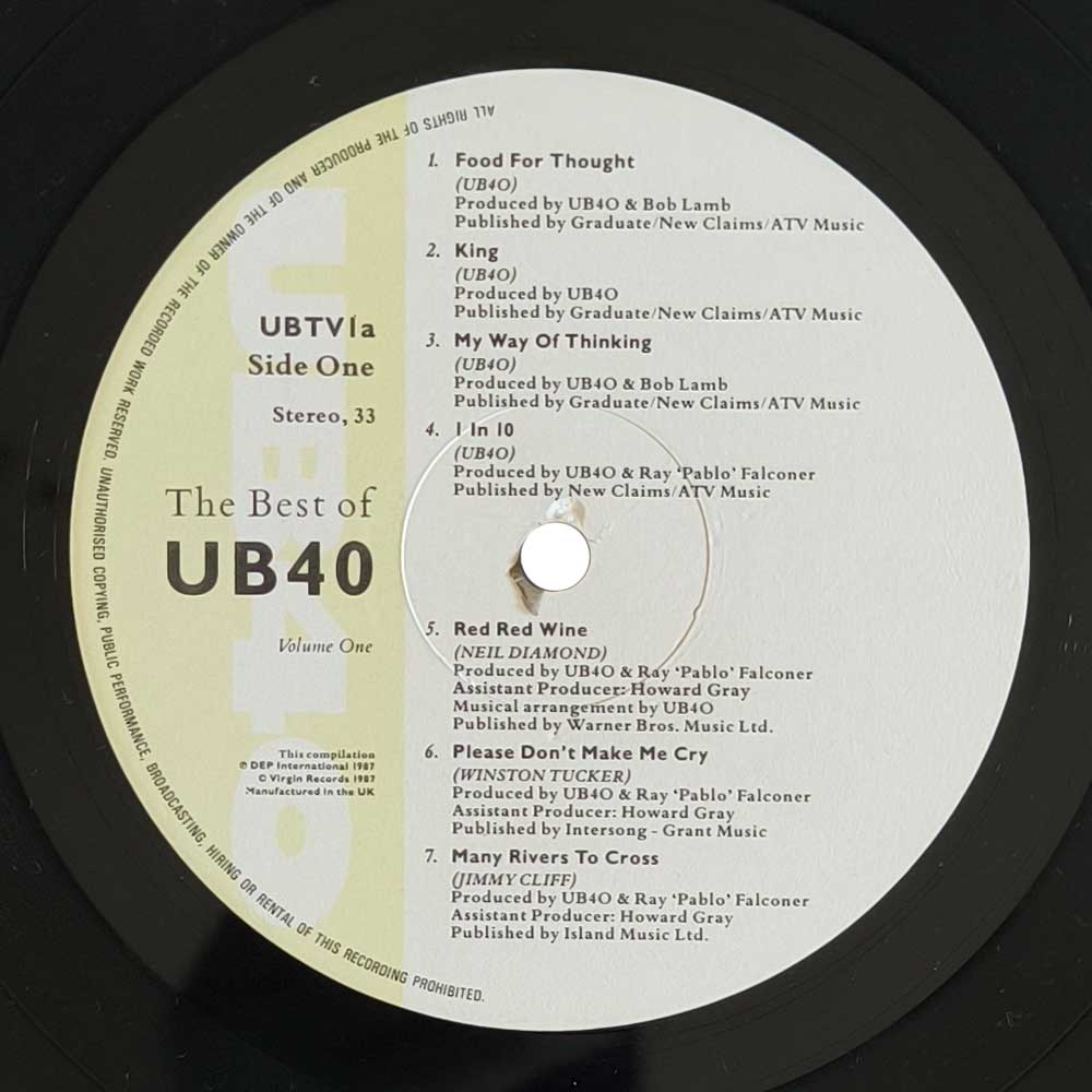 UB40 - The Best Of UB40 (Volume One) (LP)