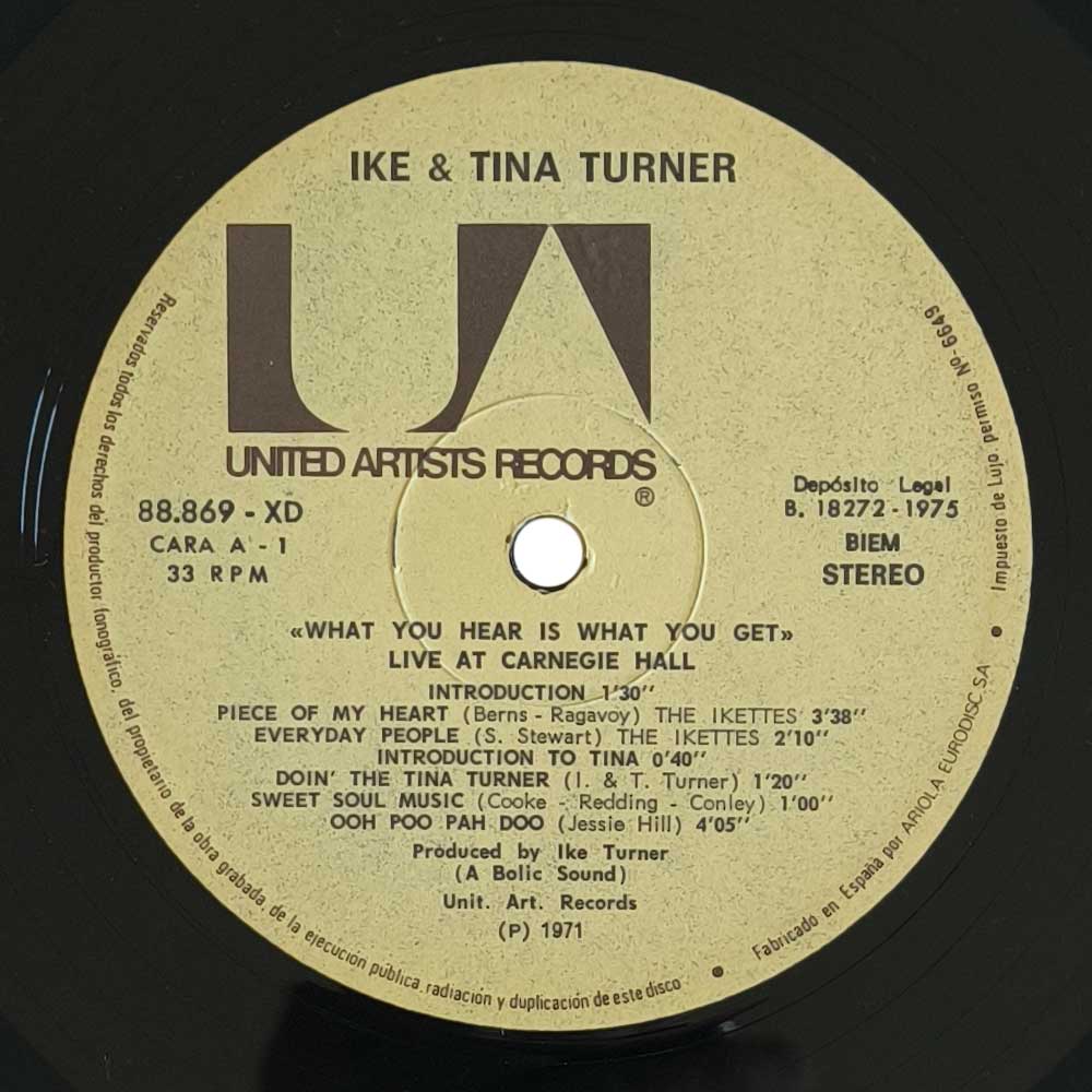 Ike & Tina Turner – What You Hear Is What You Get - Live At Carnegie Hall (2 LP)