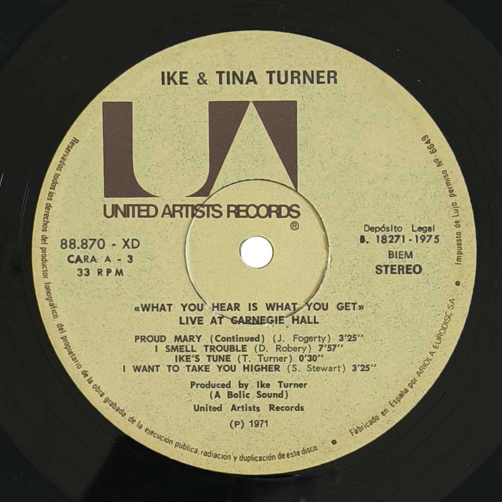 Ike & Tina Turner – What You Hear Is What You Get - Live At Carnegie Hall (2 LP)