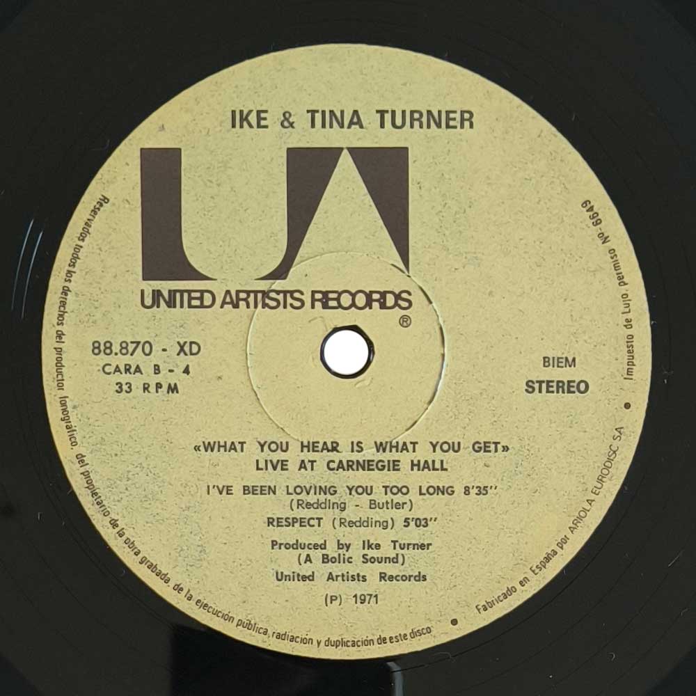Ike & Tina Turner – What You Hear Is What You Get - Live At Carnegie Hall (2 LP)