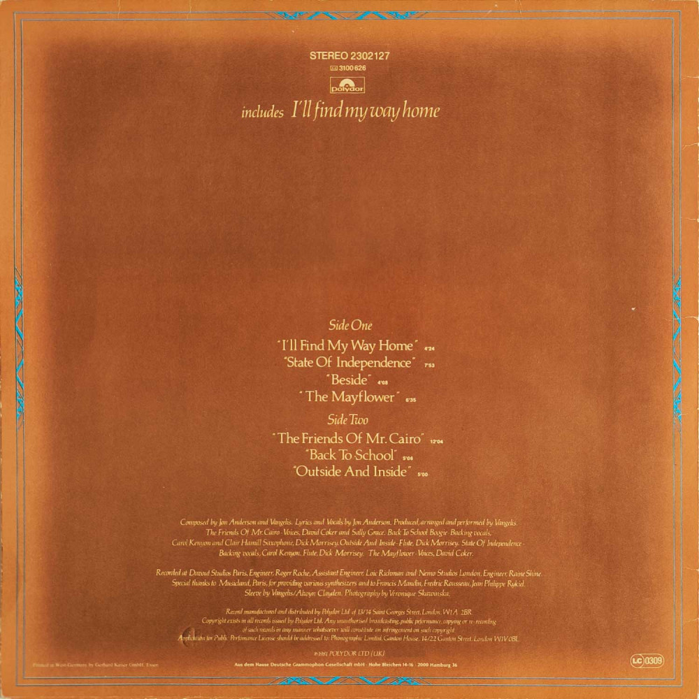 Jon And Vangelis – The Friends Of Mr. Cairo (LP)