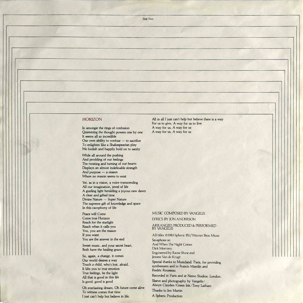 Jon And Vangelis – Private Collection (LP)