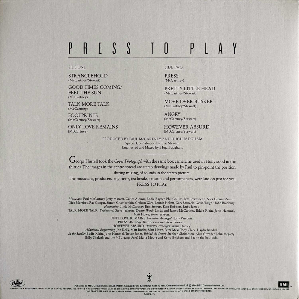 Paul McCartney - Press To Play (LP)