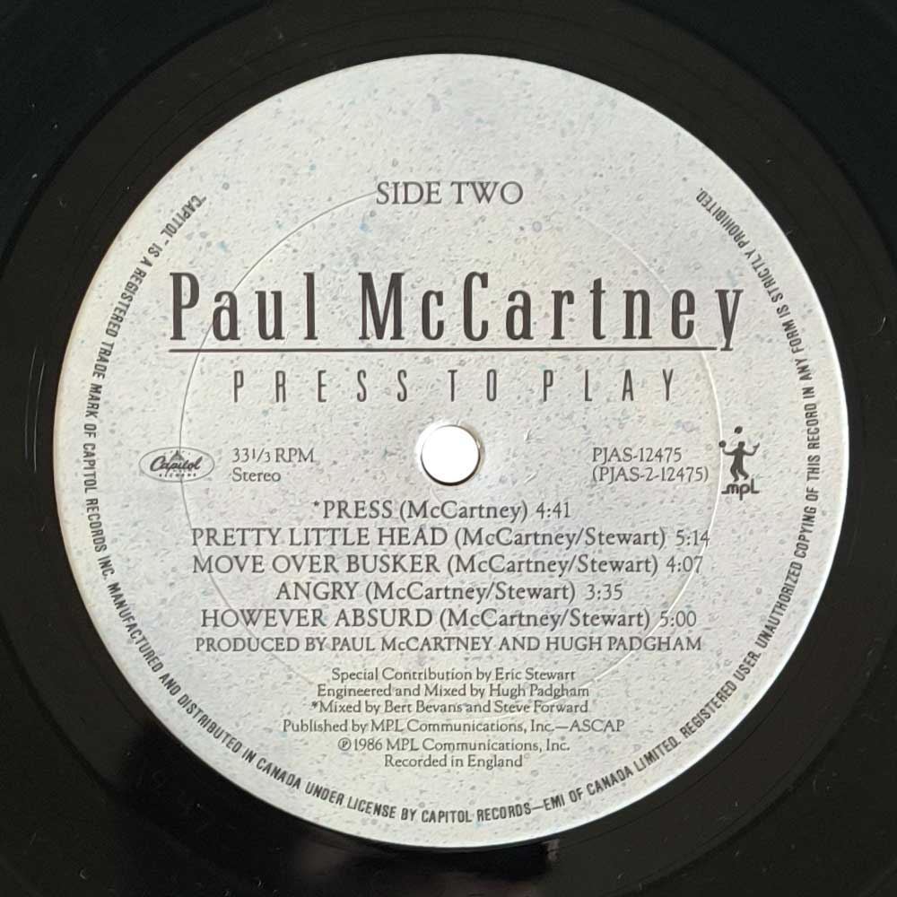Paul McCartney - Press To Play (LP)