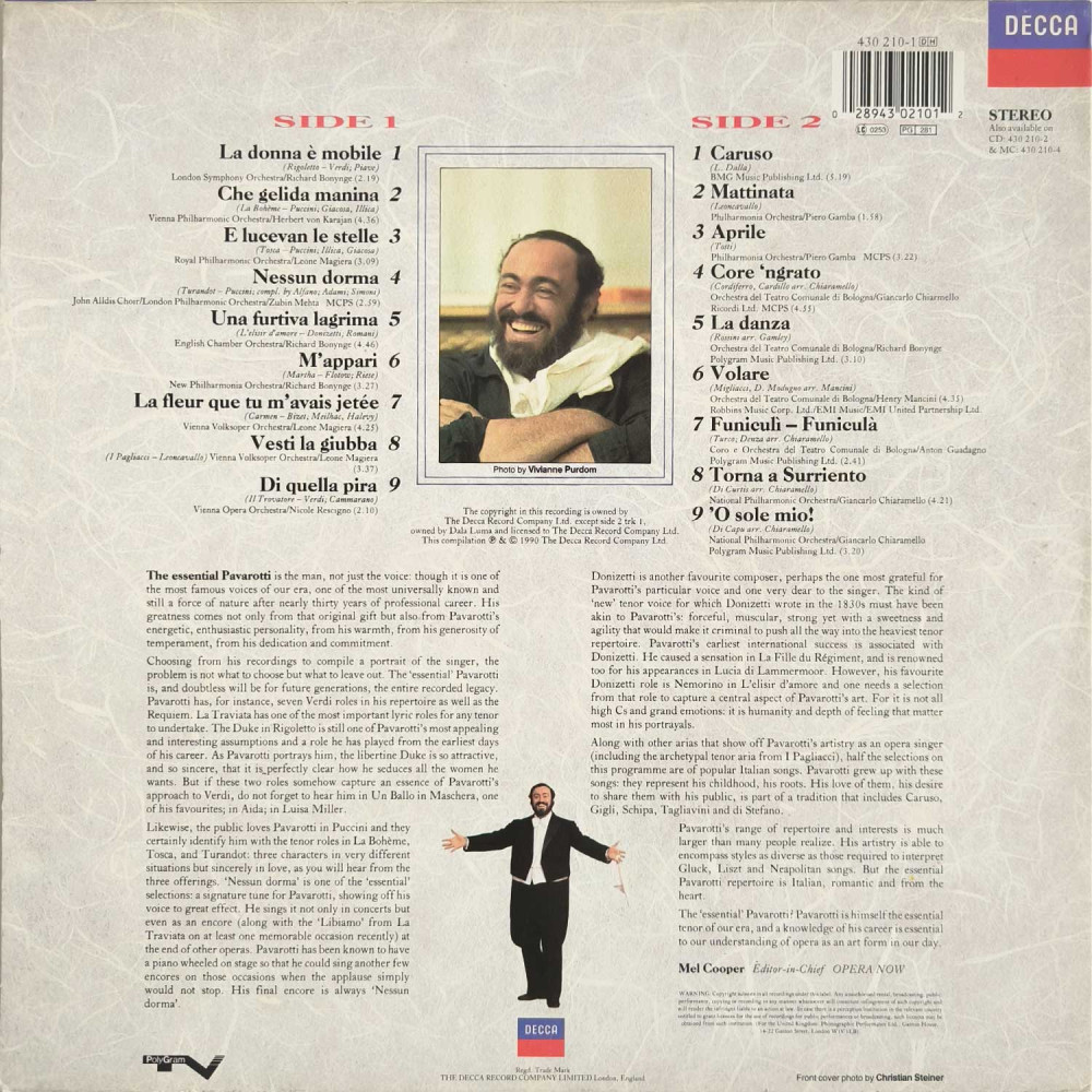 Pavarotti - The Essential Pavarotti (LP)