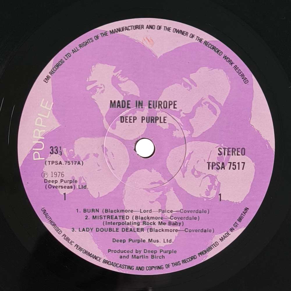Deep Purple ‎– Made In Europe (LP)
