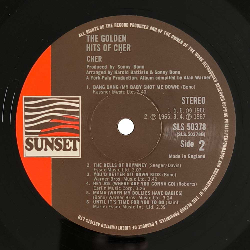 Cher – The Golden Hits Of Cher (LP)