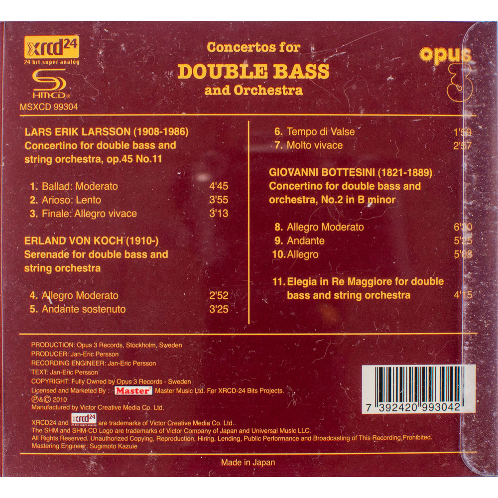 Thorvald Fredin - Concertos For Double Bass And Orchestra [Japan] (XRCD)