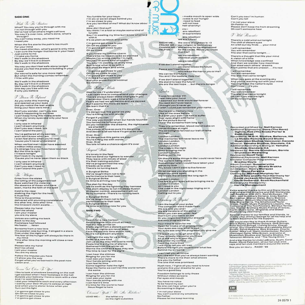 Queensryche - Rage For Order (1St press) (LP)