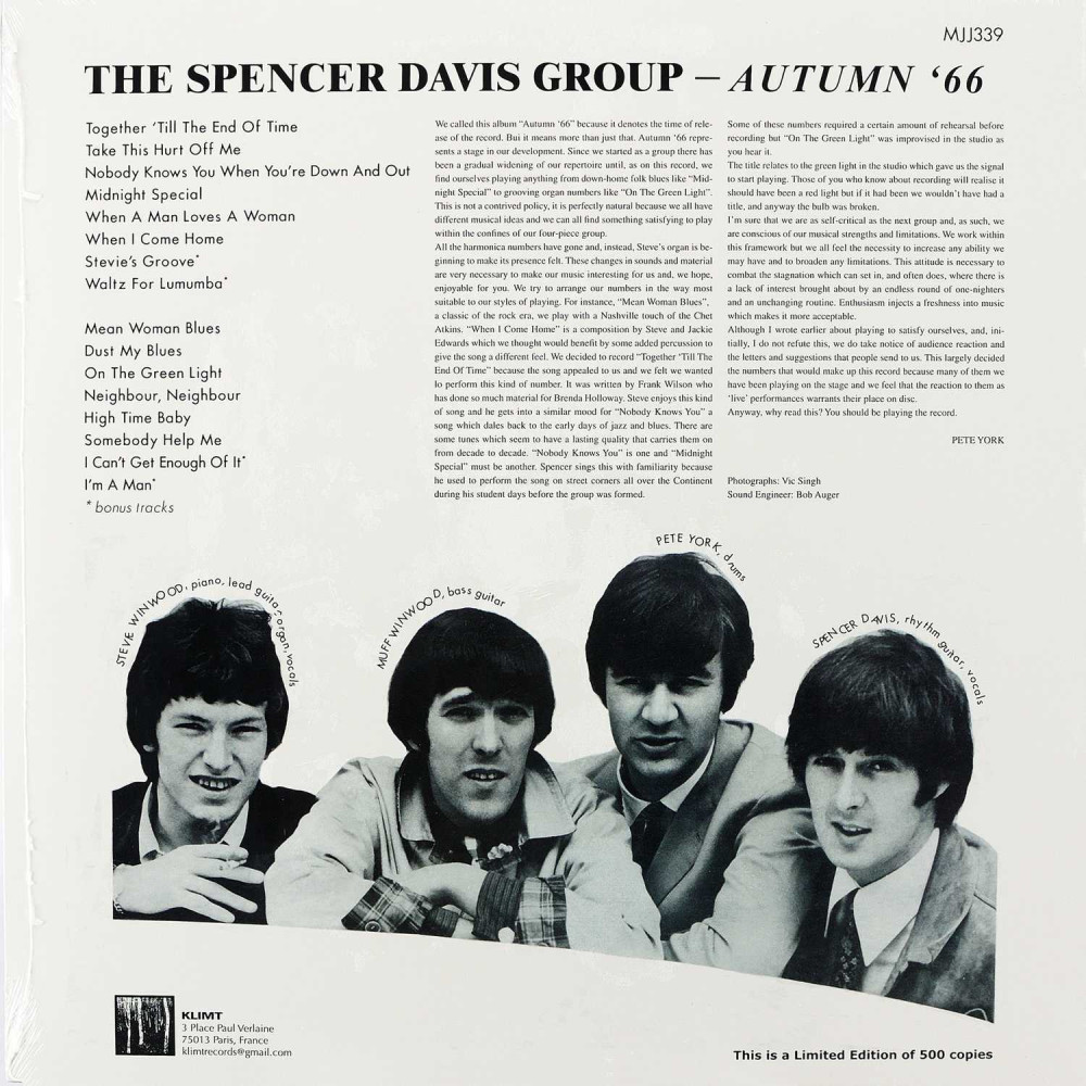 The Spencer Davis Group - Autumn '66 | Limited Edition Coloured Vinyl (LP)
