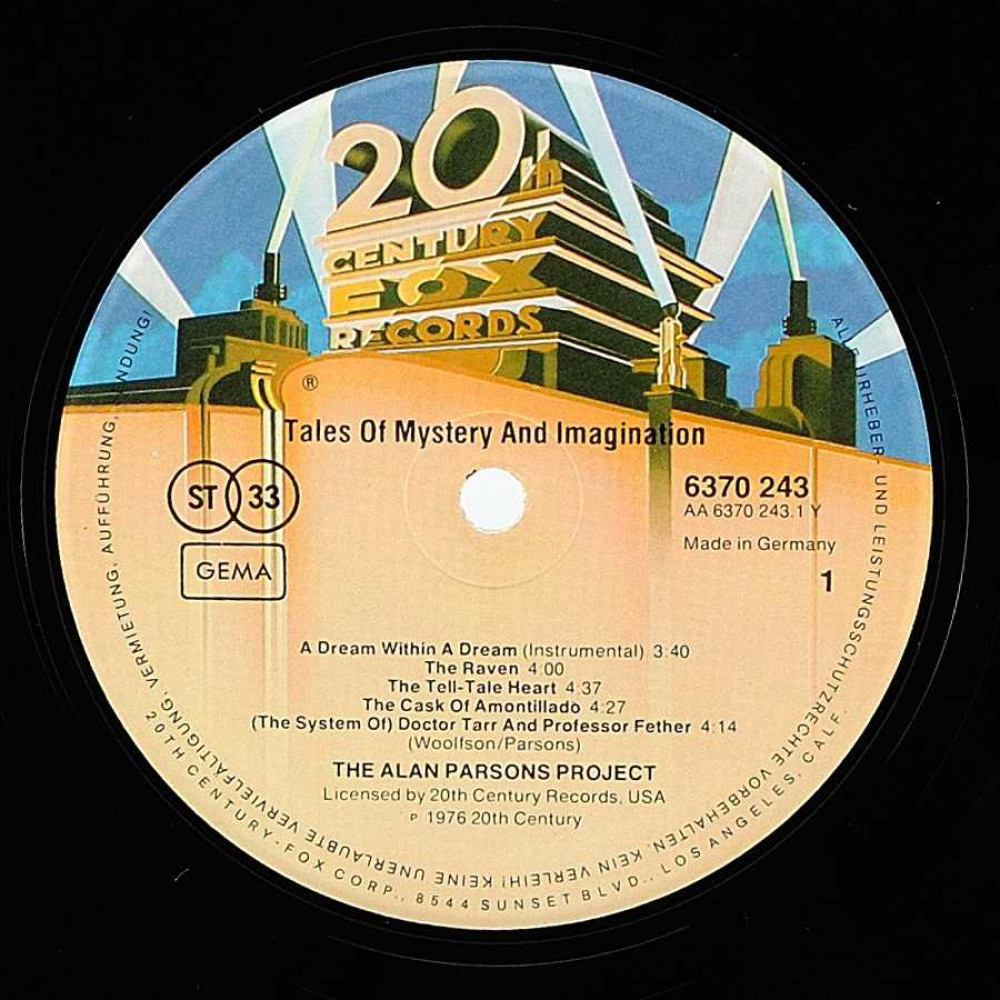 The Alan Parsons Project - Tales Of Mystery And Imagination (1St Press) (LP)