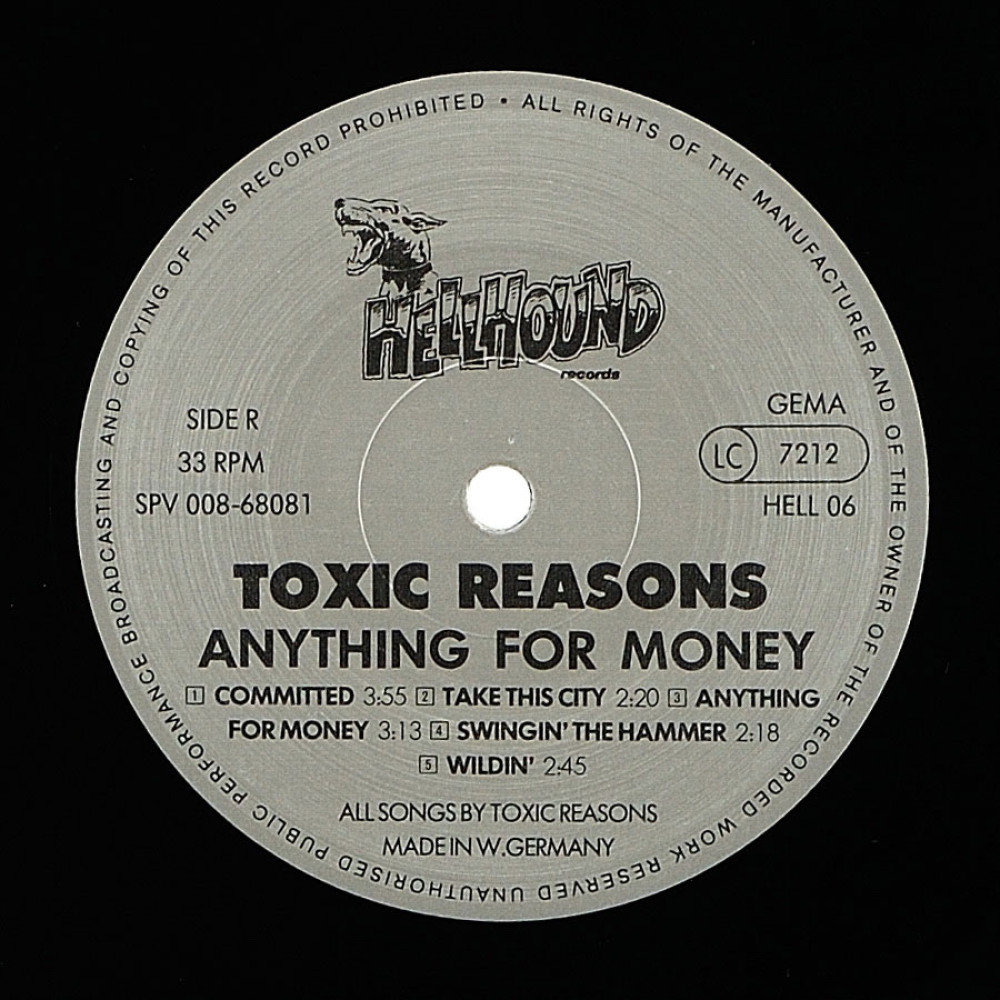 Toxic Reasons - Anything For Money (LP)