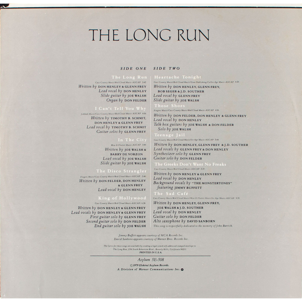 Eagles - Long Run (1St Press) (LP)