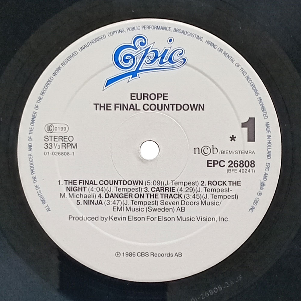 Europe - The Final Countdown (1st press) (LP)