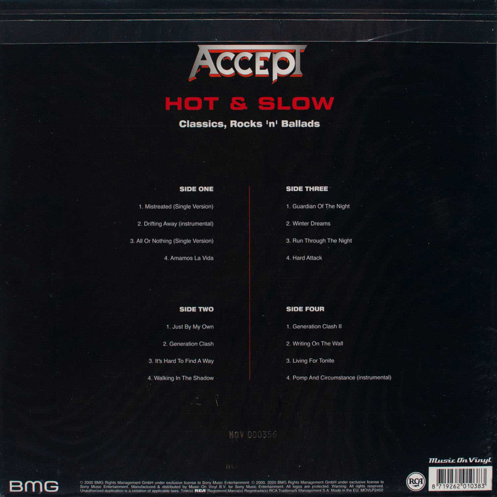 Accept - Classics - Rocks 'n' Ballads - Hot & Slow | Coloured Vinyl (2LP) Accept - Classics - Rocks 'n' Ballads - Hot & Slow | Coloured Vinyl (2LP)