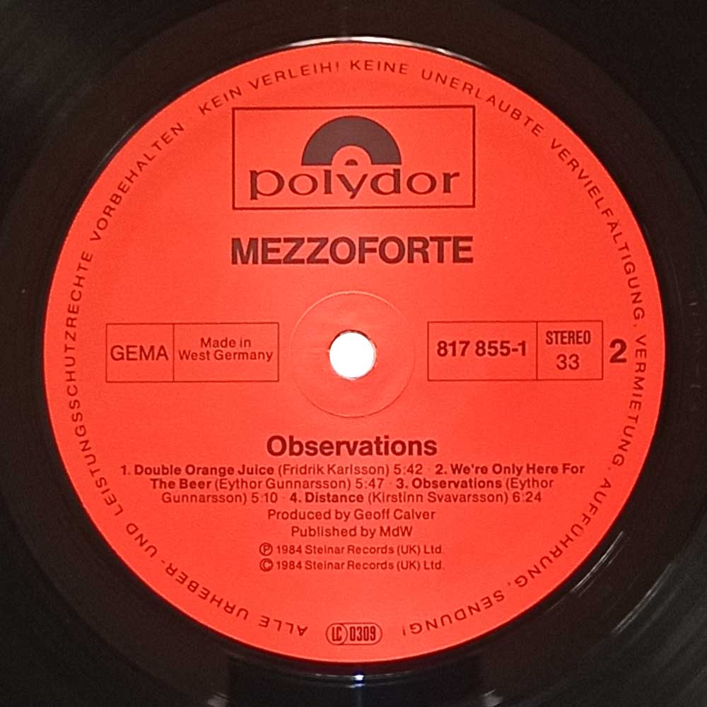 Mezzoforte - Observations (1St Press) (LP)