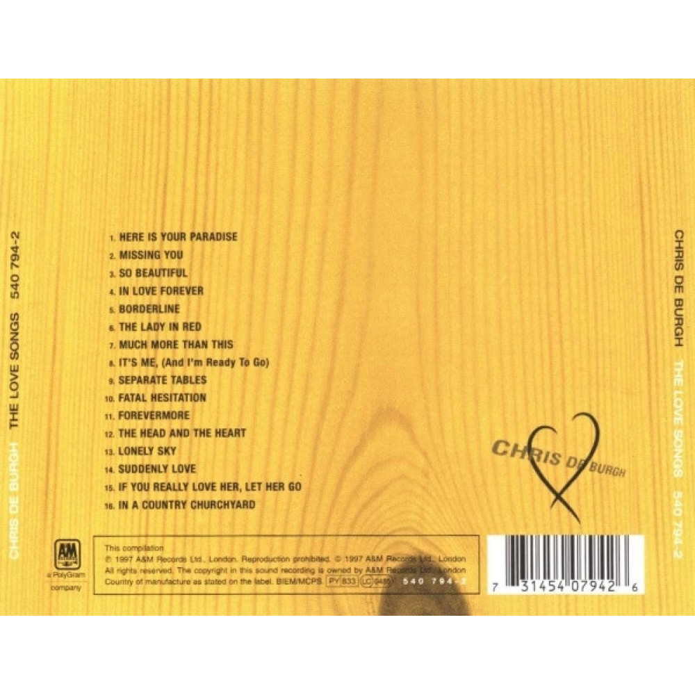 Chris de Burgh - The Love Songs (CD)