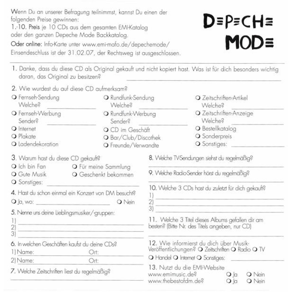 Depeche Mode, The Best Of Volume 1